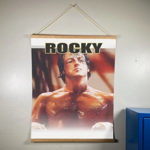 Rocky Balboa Boxing Canvas Wooden Gold Wall Hanger